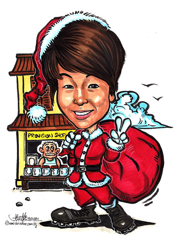 Santa Claus caricature @ provision shop