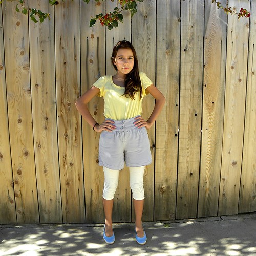 Gray and yellow outfit