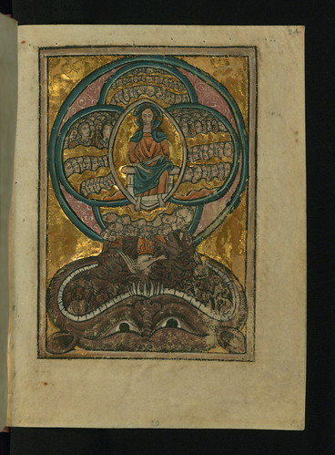 Illuminated Manuscript, Bible Pictures by William de Brailes, The Fall of the Rebel Angels (Apocryphal), Walters Art Museum Ms. W.106, fol. 24r by Walters Art Museum Illuminated Manuscripts