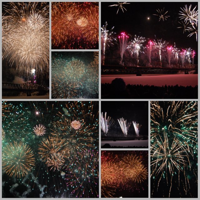 Winterlude Fireworks collage