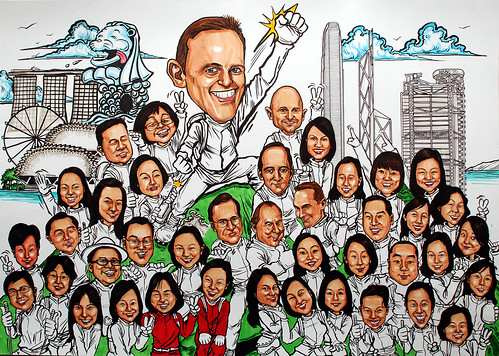 Group caricatures for UBS - 2