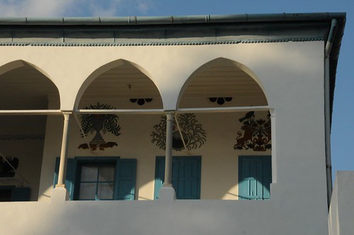 Balcony with stencil art near Bahá'u'lláh's room