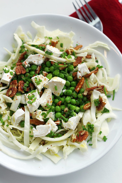White Cabbage, Peas and Goat Cheese