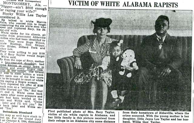 Recy Taylor, Willie Guy Taylor, and their child, Joyce Lee Taylor (Courtesy of the Chicago Defender)