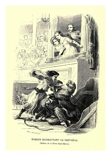 019- Djalma combate con la pantera-Le juif errant 1845- Eugene Sue-ilustraciones de Paul Gavarni