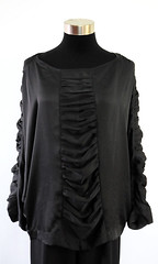 Longsleeved Blouse with Ruche Paneling