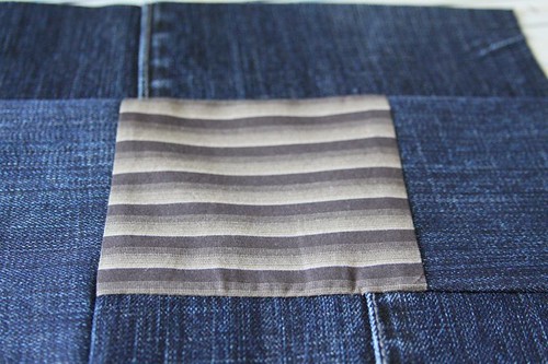 denim quilt, jean quilt, recycled quilt, recycled quilt from jeans, how to make a quilt from jeans 6
