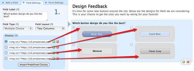 Images as Radio Button Choices