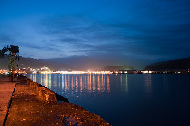 女川港の夜景