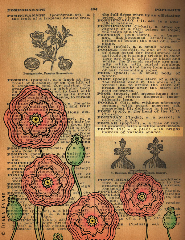 !940s Dictionary poppies