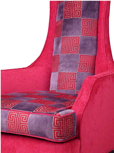 vintage pink and red chair