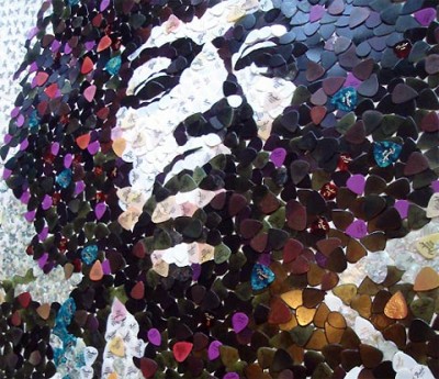 Hendrix Guitar Pick Mosaic by Ed Chapman