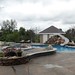 Custom Concrete Pool and Spa, Water Feature, Slide, Diving Board