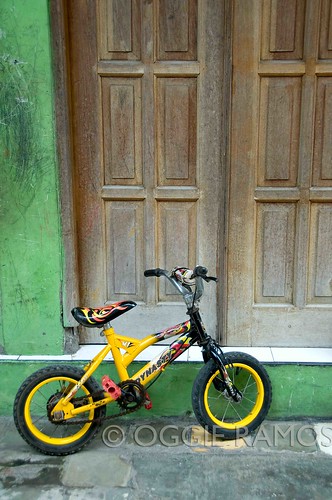 Indonesia - Solo Yellow Bike Green Walls