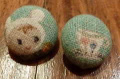 Handmade children's buttons in a Japanese fabric