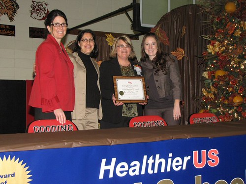 From left to right: Gooding School District Superintendent Dr. Heather Williams, USDA Food and Nutrition Service Nutritionist Melisa Di Tano, Gooding School District Child Nutrition Director Anji Baumann, and Idaho Department of Education’s Child Nutrition Programs Coordinator Heidi Martin, MS, RD, LD