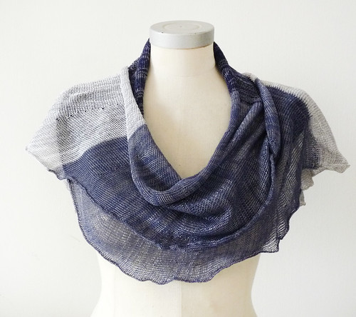 viscose cotton spring scarf -dark blue Sapphire blue and gray