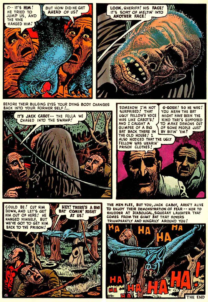 Basil Wolverton - Swamp Monster, Page 6 (Weird Mysteries # 5, 1953)