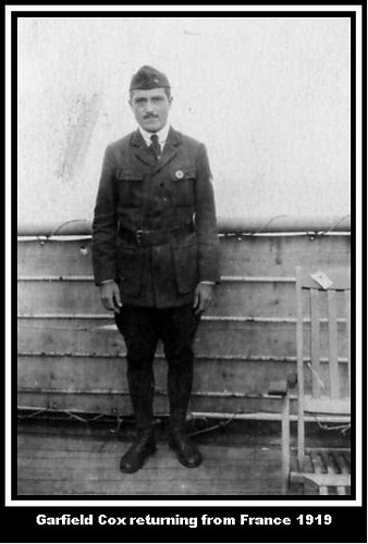 Garfield Cox returning from France 1919