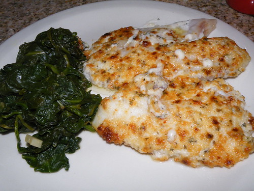 Spinach with fish