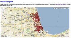 Bike crash map - Chicago
