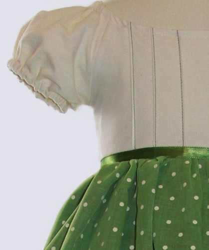 Green Dress Pintuck Detail Vintage Inspired
