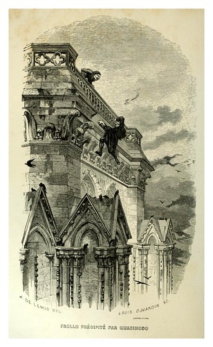 016-Frollo es lanzado por Quasimodo-Notre-Dame de Paris 1844- edicion Perrotin Garnier Frères
