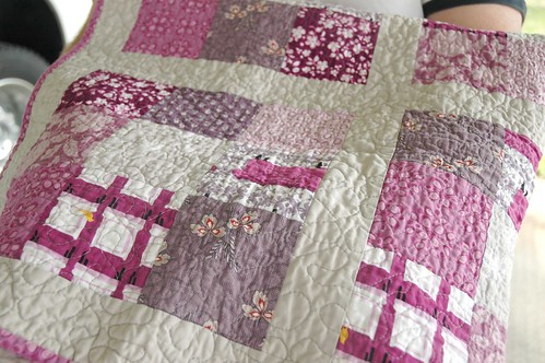 Finished! Purple baby quilt -closeup