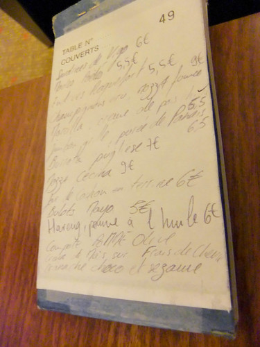 Hand Written Menu, Aux Deux Amis