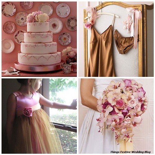 pink and copper wedding color palette