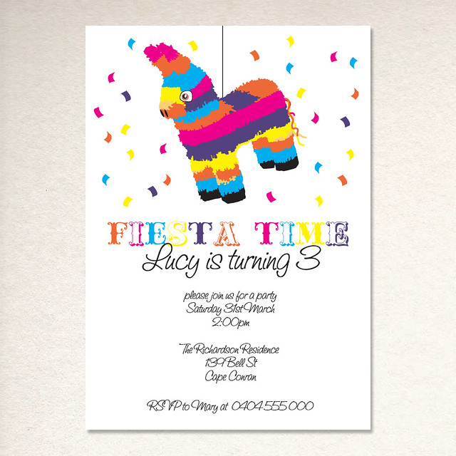 pinata party invite