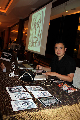 Ipad digital caricature live sketching for AES Sports Showdown -p
