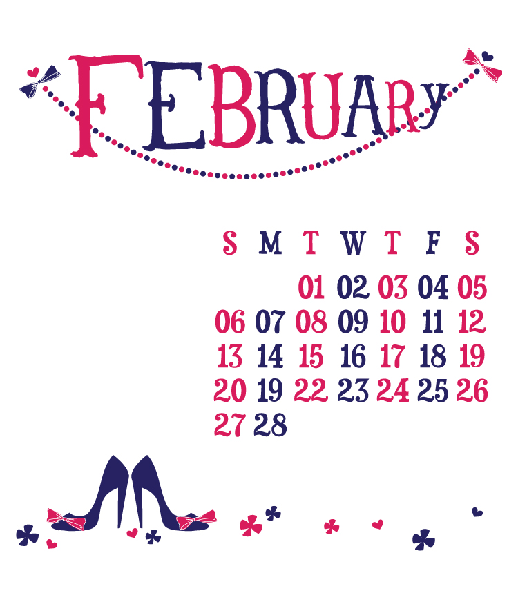 Digital Calendar—February