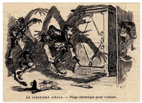 006-Defensa electrica contra ladrones-Le Vingtième Siècle 1883- Albert Robida