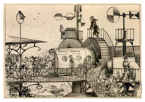 011-Los tubos-estacion del tubo del sur en Paris-Le Vingtième Siècle 1883- Albert Robida