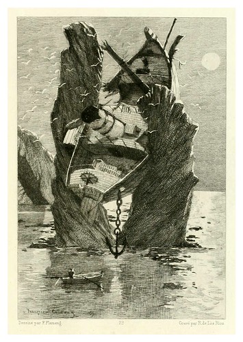 021-Los trabajadores del mar-Illustration des oeuvres complètes de Victor Hugo (Volume 2) 1885 - Flameng, François