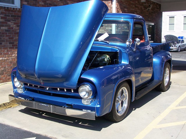 blue ford pickup 1953 f1truck