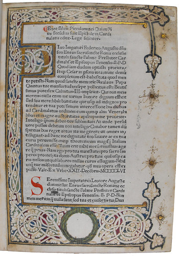 Illuminated border in Pius II, Pont. Max.: Epistolae in Cardinalatu editae