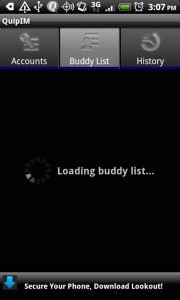 QuipIM Buddy List - Loading