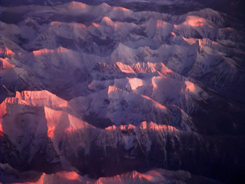 Sun sets on the Rockies