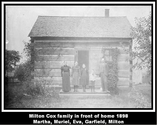 Milton Cox family in front of home 1898