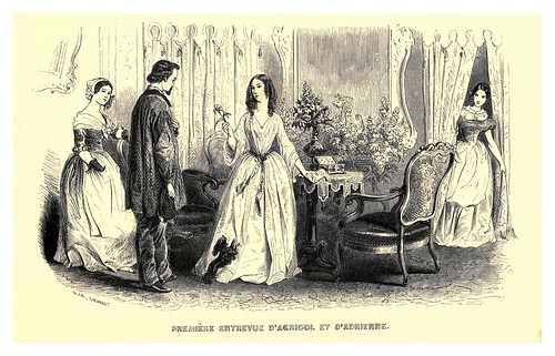 008-Primera entrevista de Agricol y Adriana-Le juif errant 1845- Eugene Sue-ilustraciones de Paul Gavarni