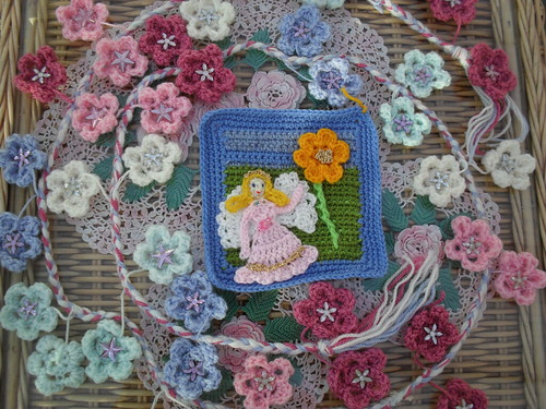 crochet3love (UK) Your Squares arrived today! Thank You! 'A Flower Fairy Square granting a wish!' For the 'Young At Heart' Challenge....>