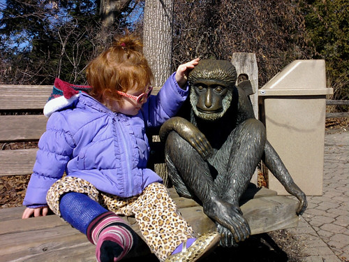 At the zoo w grandma and a monkey