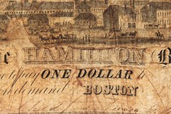 Hamilton Bank Boston One Dollar closeup