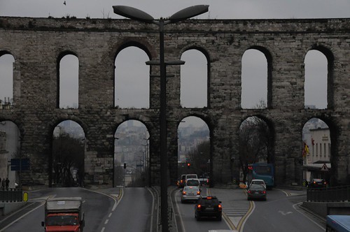The Valens Aqueduct with the Atatürk Bulvari passing under