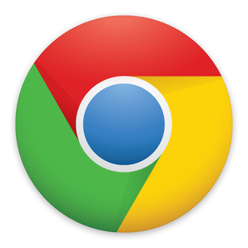 google chrome logo blue. Chrome logo in super-size.