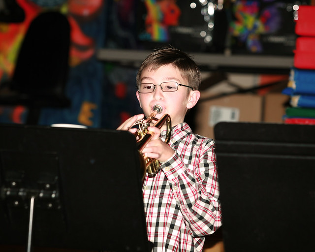 Andrew playing trumpet