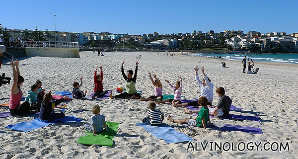 Beach yoga class!
