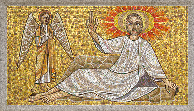 Resurrection Cemetery, in Affton, Missouri, USA - mosaic of Our Lord teaching